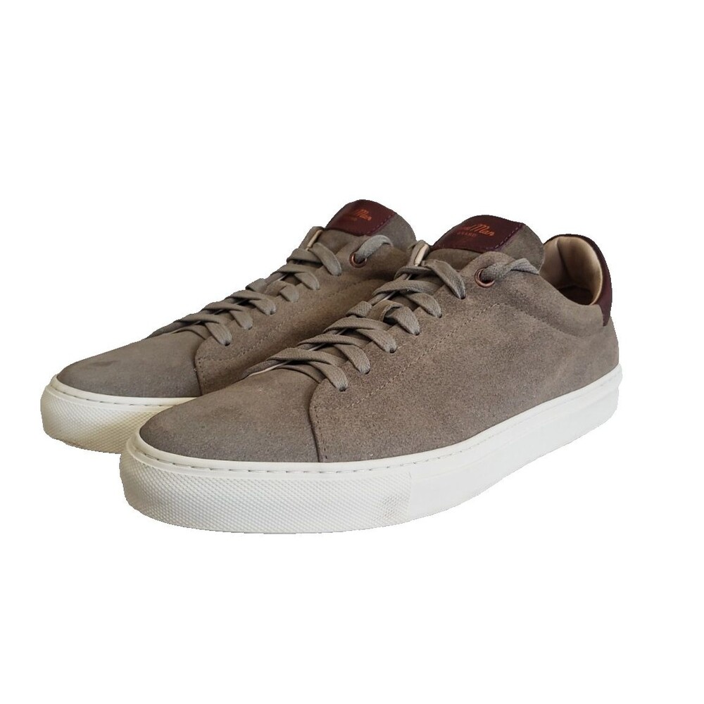 Good Man Men's Sz 11.5 Shoes Putty Beige Suede Low Casual Sneakers Italy Edge Lo